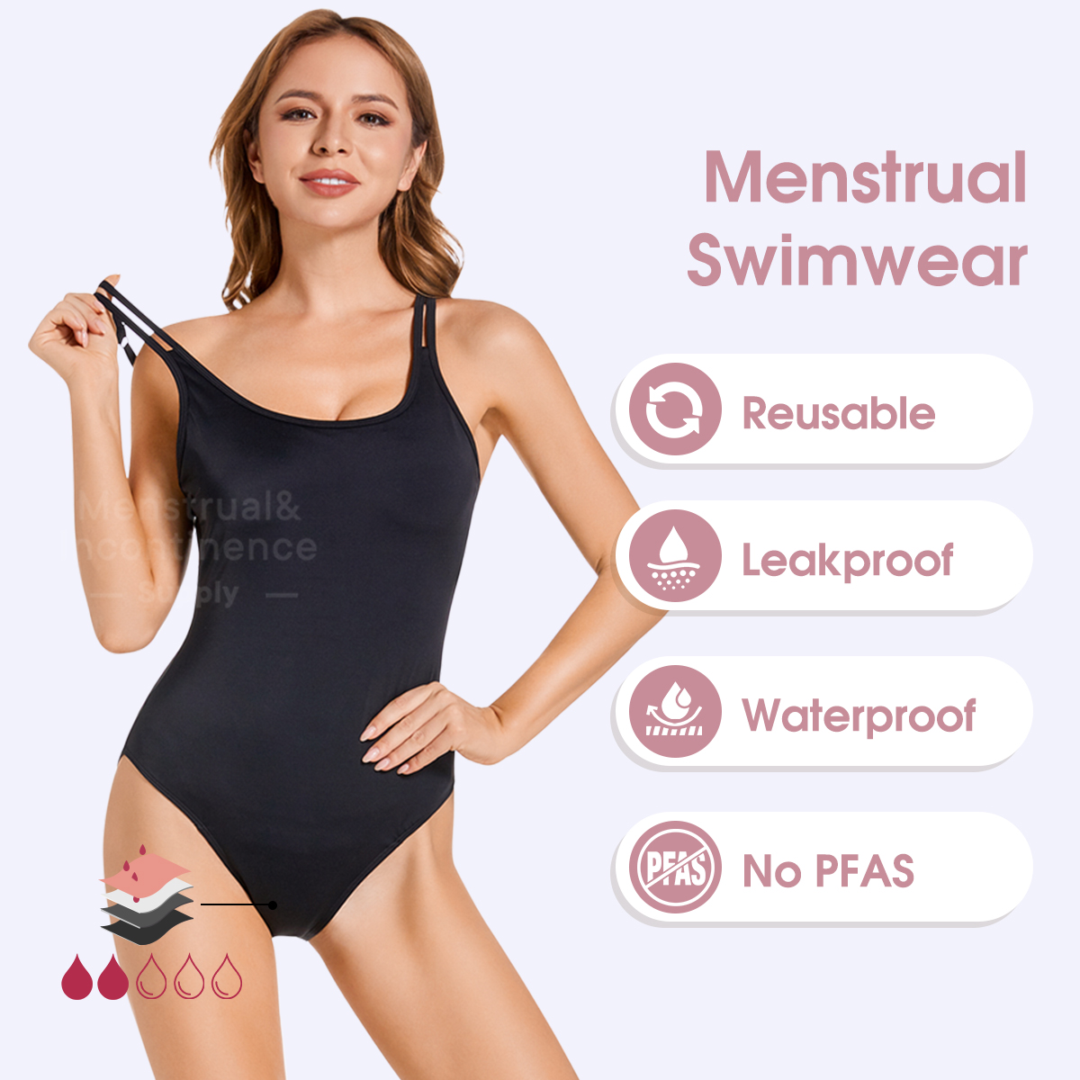 Traje de baño menstrual de una - Period Panty Absorbent reseña y precio