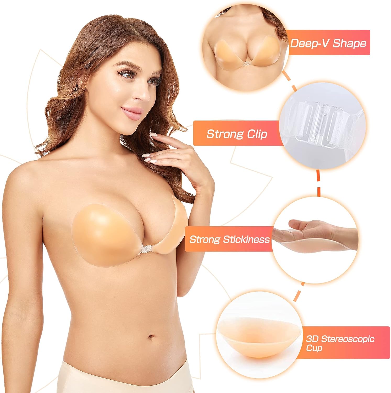 Sujetador de silicona sólida s - Strapless Bra Backless reseña y precio